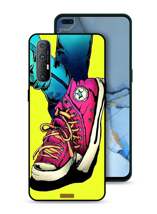 Tolwak Oppo Reno3 Pro 4G Protective Case Cover Canva Shoes Art - Image 1