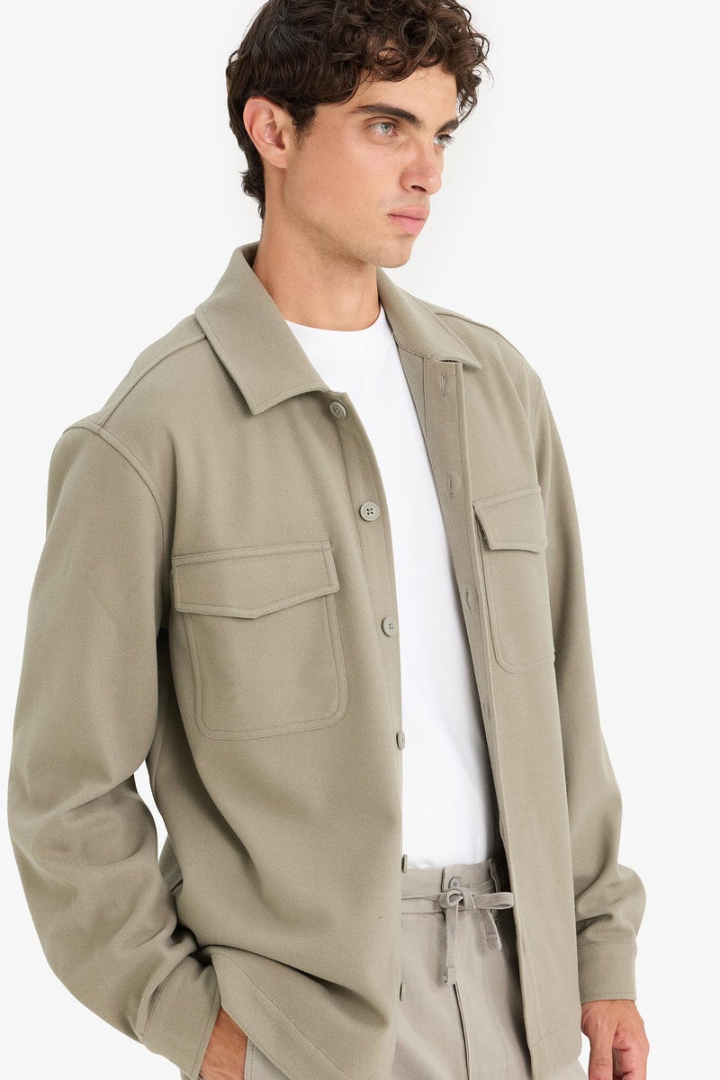 DeFacto Green Man Regular Fit Long Sleeve Overshirt Casual - Image 1