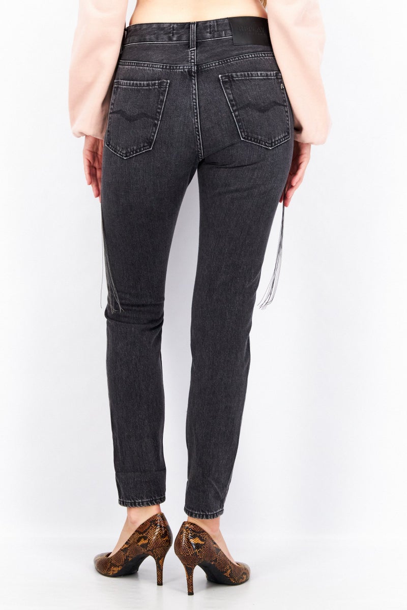 Replay Women Slim Fit Wash Non-Stretchable Denim, Black - Image 2