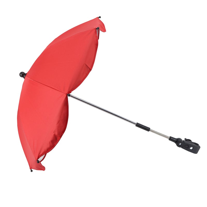 14in Universal Stroller Parasol with UV Protection Adjustable Baby Stroller Umbrella Black (Silver Glue) - Image 4