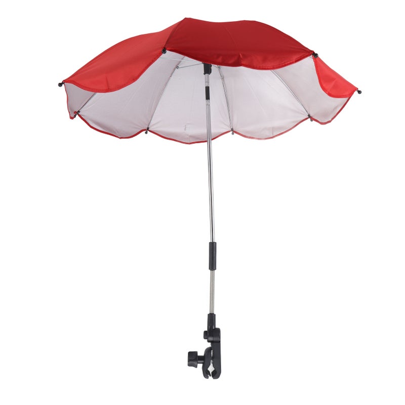 14in Universal Stroller Parasol with UV Protection Adjustable Baby Stroller Umbrella Black (Silver Glue) - Image 5