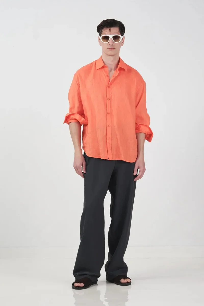 GIESTO Men's Oversized Linen Overshirt