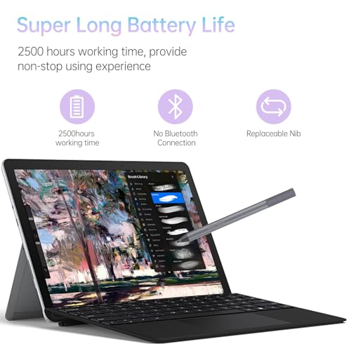 iafer Pen for Surface Pro 11/10/9/8/X, Surface Laptop/Book/Go/Studio, Kobo | Palm Rejection, 1024 Pressure, 2500H Battery Life Active Stylus Pencil for Student Note-Taking & Artist Business Drawing - Image 4