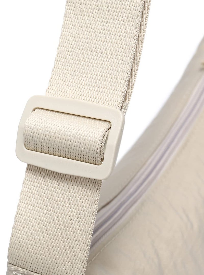 YIKOEE Crescent Bag for Women Men Small Sling Crossbody Bag with Half Moon Shape (Beige) - Image 5