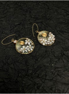 General 925 Silver Plated 18K Gold Wire Winding Natural Freshwater Pearls/Original Hand Carved Earrings  - Image 3