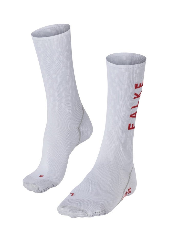 FALKE Unisex BC Impulse Peloton Cycling Socks, Mid Calf, Ultra Thin, Breathable Quick Dry, Sustainable Polyester, White (White 2008), 9-10, 1 Pair - Image 1