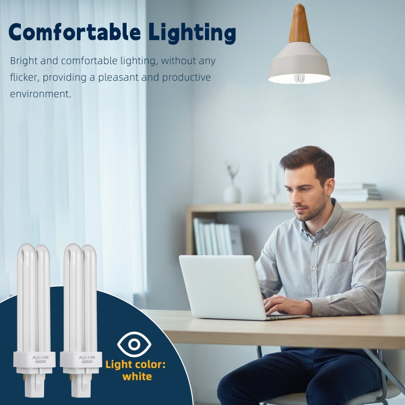 4pcs Compact Fluorescent Bulb 13W Fluorescent Lamp Bulb 2 Pin In Lamp Accessory - Image 3