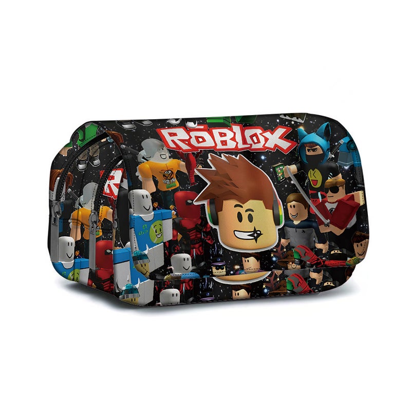 Virtual World Peripheral Children'S Pencil Bag Cute Double-Layer Large-Capacity Primary School Student Stationery Bag Storage Lightweight Pencil Bag - Image 1
