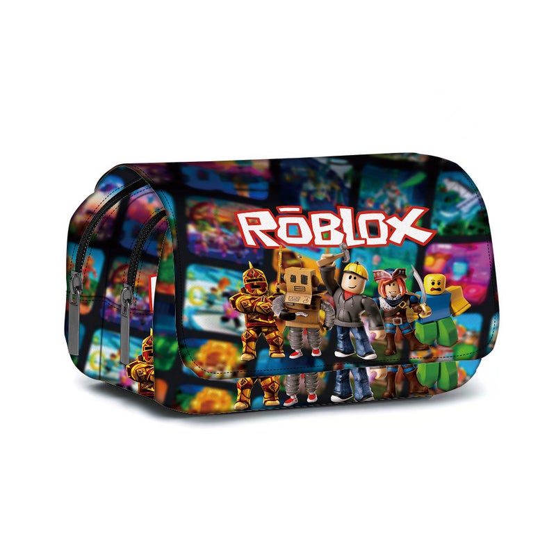 Virtual World Peripheral Children'S Pencil Bag Cute Double-Layer Large-Capacity Primary School Student Stationery Bag Storage Lightweight Pencil Bag - Image 5