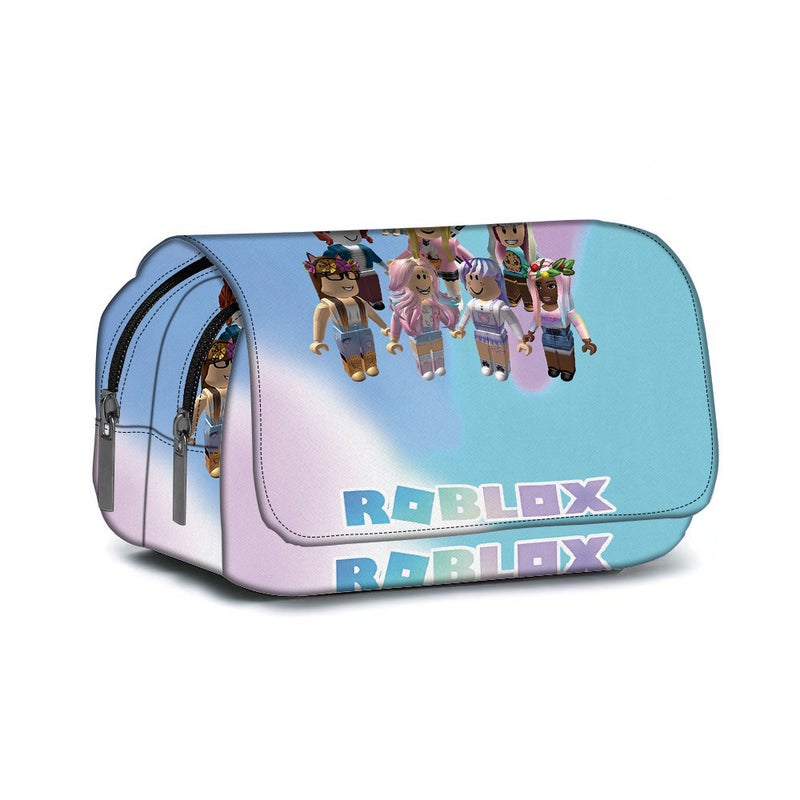 Virtual World Peripheral Children'S Pencil Bag Cute Double-Layer Large-Capacity Primary School Student Stationery Bag Storage Lightweight Pencil Bag - Image 4