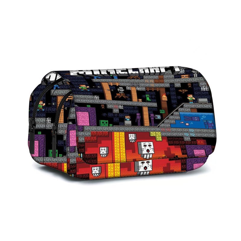 Virtual World Peripheral Children'S Pencil Bag Cute Double-Layer Large-Capacity Primary School Student Stationery Bag Storage Lightweight Pencil Bag - Image 3