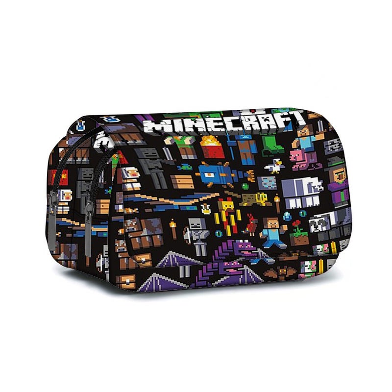 Virtual World Peripheral Children'S Pencil Bag Cute Double-Layer Large-Capacity Primary School Student Stationery Bag Storage Lightweight Pencil Bag - Image 2