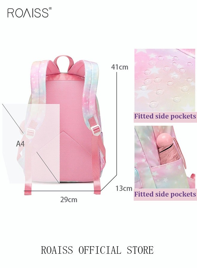 roaiss Large Capacity Backpack 14 Inch Laptop Bag Wide and Thickened Shoulder Straps Waterproof and Wear Resistant Scientific Storage Simple Style Short Distance Travel Bag Student Backpack  - Image 3