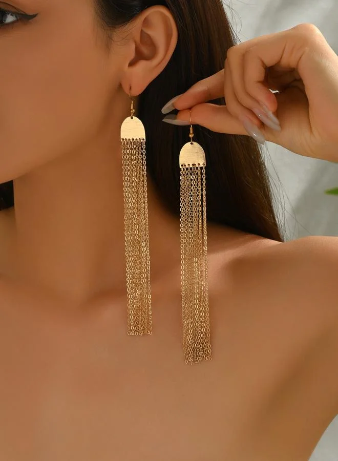 تايك تو أقراط سلسلة معدنية بشرّابات