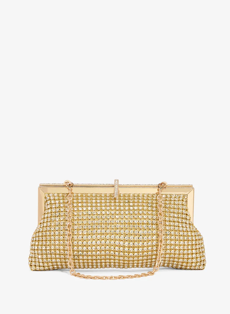 Ella Limited Edition Rectangle Clutch With Chain Gold