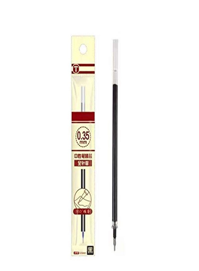BEMLP Gel Ink Pen Refills Rods 0.35mm Ultra Fine Black Quick-Drying Gelpen Ballpoint for Finance Marker Pens School Office Exam Supplies Student Writing Drawing Stationery(1 Pc Pen+20 Pc Refill) (Black) - Image 5