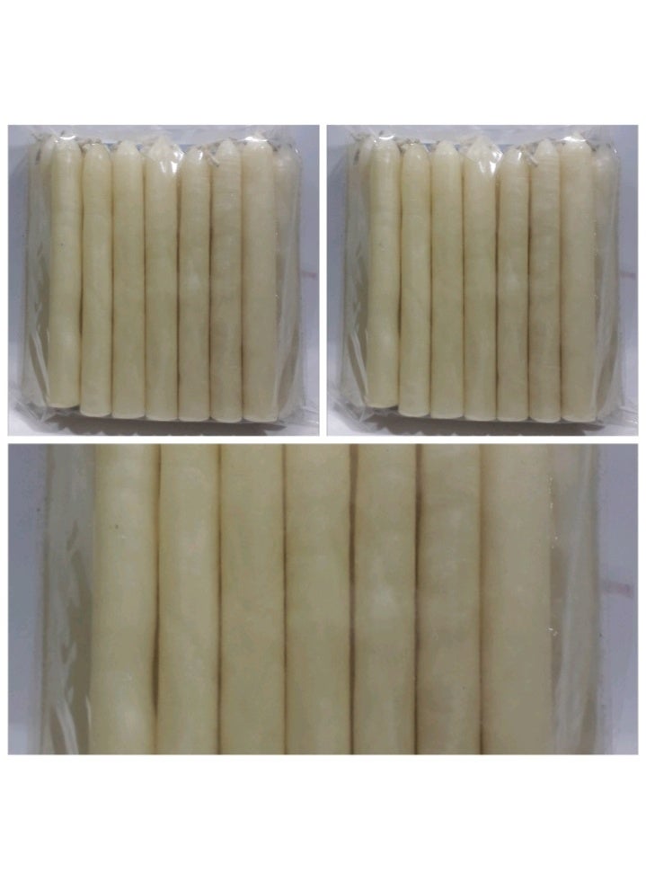 Lighting Candles – Unscented – White – 12 cm length, 12.5 mm diameter – For occasions and emergencies – Pack of 24 candles (Offer: 3 packs = 72 candles)