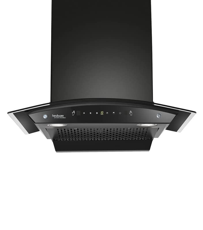 hindware Hindware Divina 60 C BLK 1200 mhr AutoClean Kitchen Chimney With Motion Sensor Touch Control Black f Life Time warranty  - Image 1