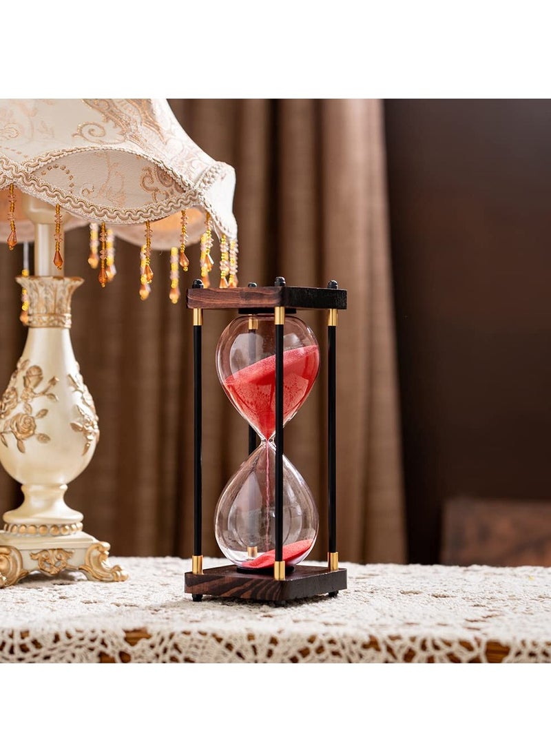 Generic Hourglass Timer, 60 Minutes Sand Timer Vintage Wooden Men's Ladies Quiet Clock for Home Office Kitchen Wedding Decor Ornaments Blue  - Image 5