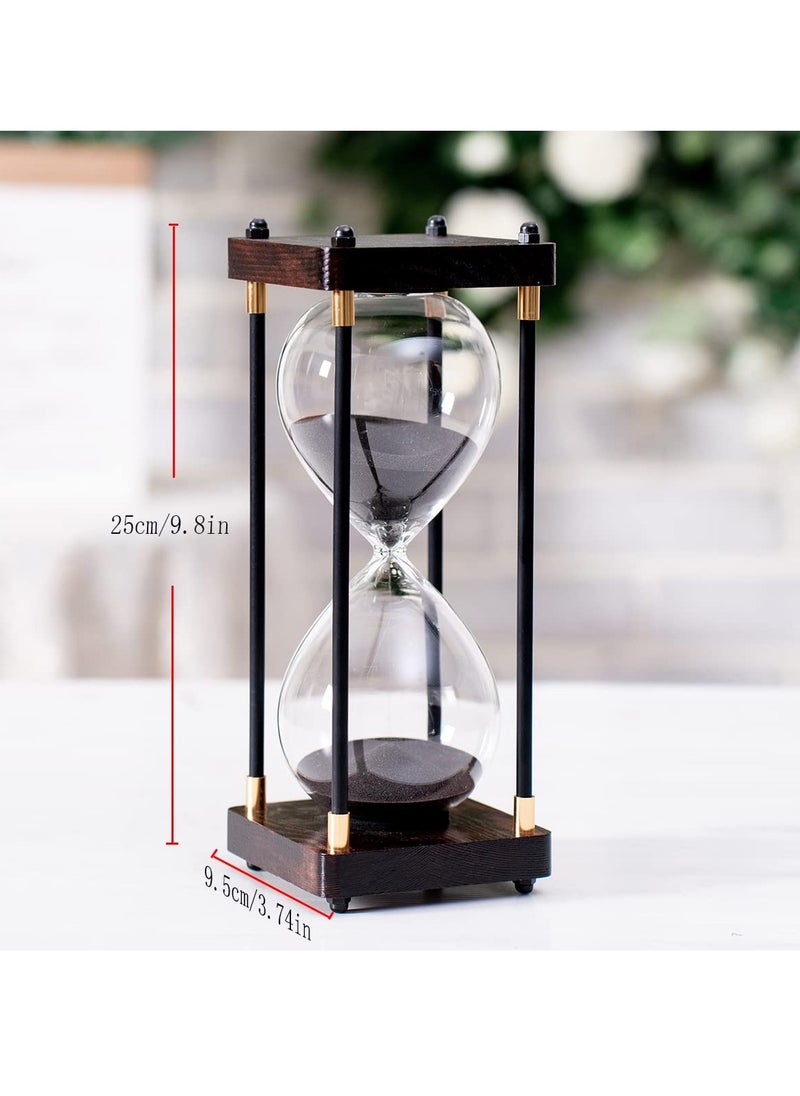 Generic Hourglass Timer, 60 Minutes Sand Timer Vintage Wooden Men's Ladies Quiet Clock for Home Office Kitchen Wedding Decor Ornaments Blue  - Image 3