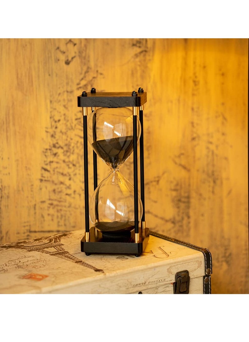 Generic Hourglass Timer, 60 Minutes Sand Timer Vintage Wooden Men's Ladies Quiet Clock for Home Office Kitchen Wedding Decor Ornaments Blue  - Image 4