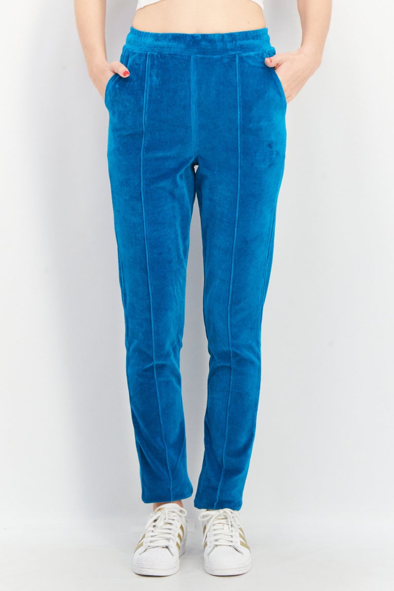 Asos 4505 Women Slim Fit Textured Pants, Teal - Image 1