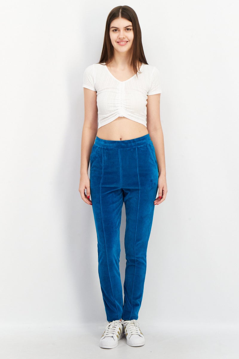 Asos 4505 Women Slim Fit Textured Pants, Teal - Image 2