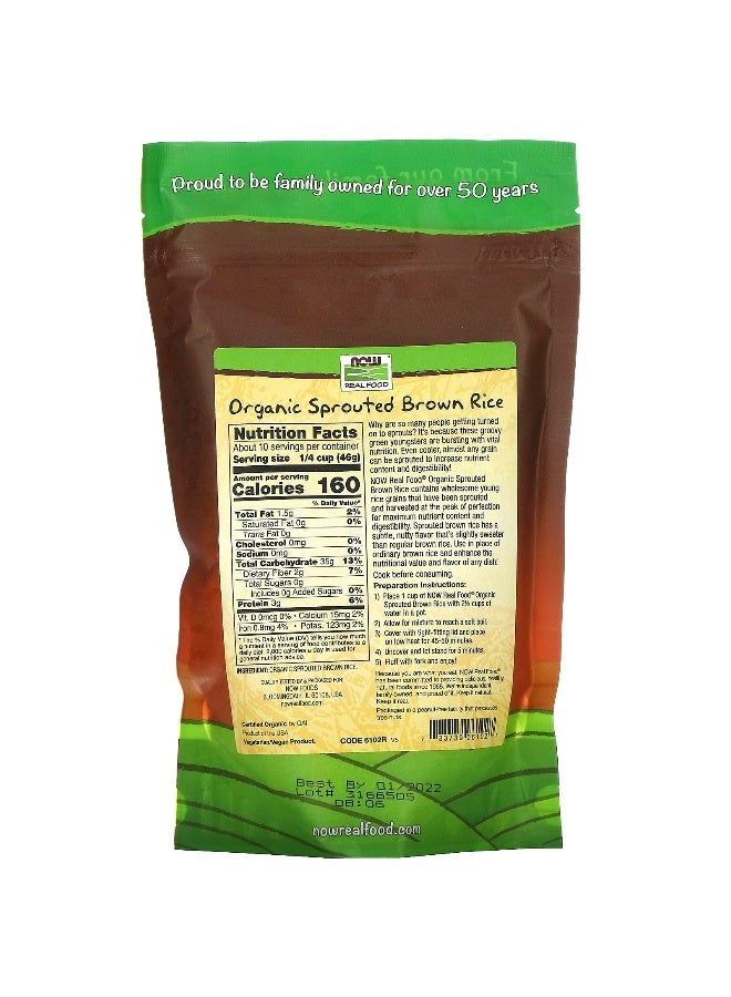 Now Foods NOW Foods, Real Food, Organic Sprouted Brown Rice, Raw, 16 oz (454 g)  - Image 2
