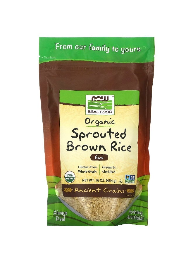 Now Foods NOW Foods, Real Food, Organic Sprouted Brown Rice, Raw, 16 oz (454 g)  - Image 1