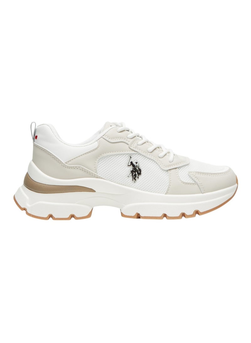 U.S. Polo Assn. - Women's White with Beige Accent Sneakers - Bold Rugged Style with Durable Sole for Outdoor Wear - Image 1