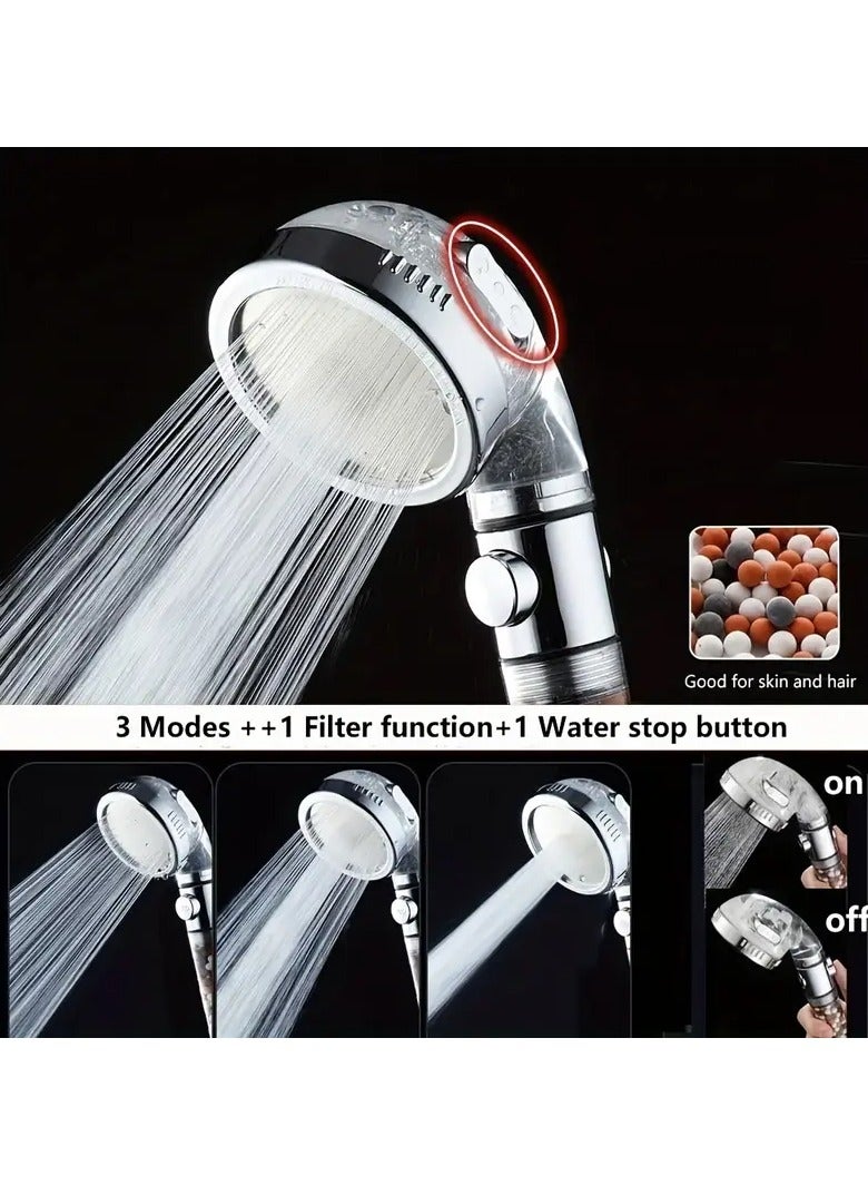 Rozino 3 Types Of High-pressure Shower Heads, Handheld Filtered Shower Heads With Negative Ion Stop Water Button, And Bathroom Massage Water-saving Shower Heads With Filtering. Mineral Balls Prevent Limestone Showers - Image 2