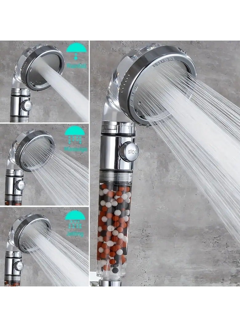 Rozino 3 Types Of High-pressure Shower Heads, Handheld Filtered Shower Heads With Negative Ion Stop Water Button, And Bathroom Massage Water-saving Shower Heads With Filtering. Mineral Balls Prevent Limestone Showers - Image 5