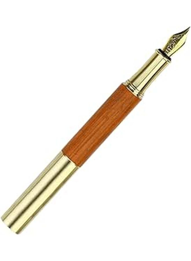 Vintage Brass Calligraphy Fountain Pen with Replaceable Nibs for Writing Drawing and Signatures - Image 1