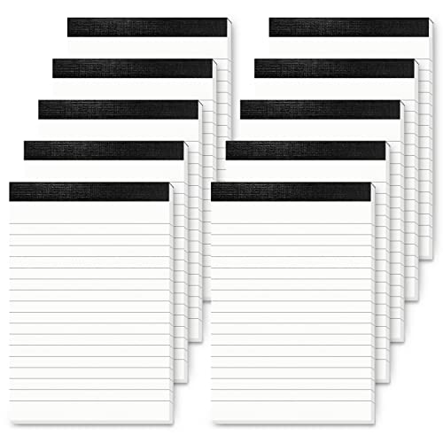 Aidunmis 10 Pack Notepad Small Lined Writing Notepads 4 x 6 Inch Memo Pads Refills Paper Tear off Note Pads 4 x 6” Scratch Pads Server Writing Pad Small Notebook with 30 sheets in Each Pad for School Office - Image 1