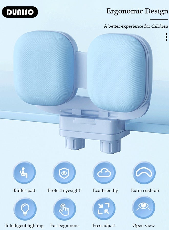 DUNISO Kids Sitting Posture Corrector and Ergonomic Desk Writing Posture Corrector, ABS Present Height Good Stability Posture Corrector, Detachable Nap Pillow with Holder for Kids - Image 3