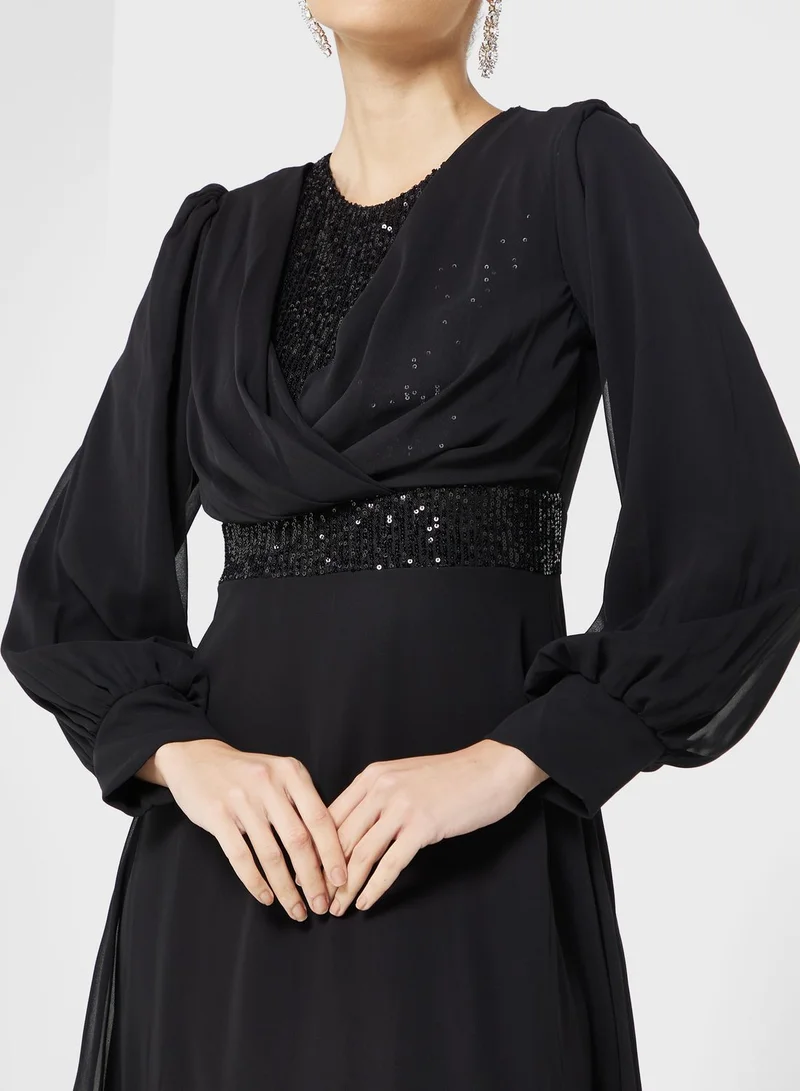 Khizana Sequin Detail Chiffon Dress