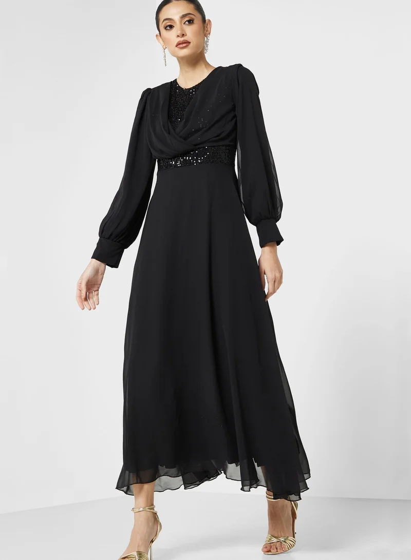 Khizana Sequin Detail Chiffon Dress