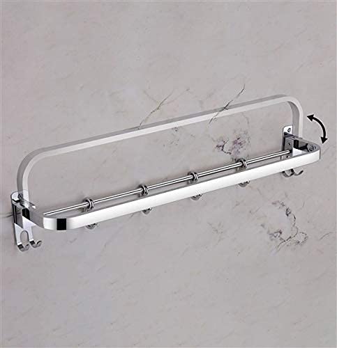 Plantex Anti Rust 304 Grade Stainless Steel Folding Towel Rod with Hooks/Towel Rack for Bathroom/Hanger/Stand/Bathroom Accessories - (24 Inch-Chrome) - Image 3