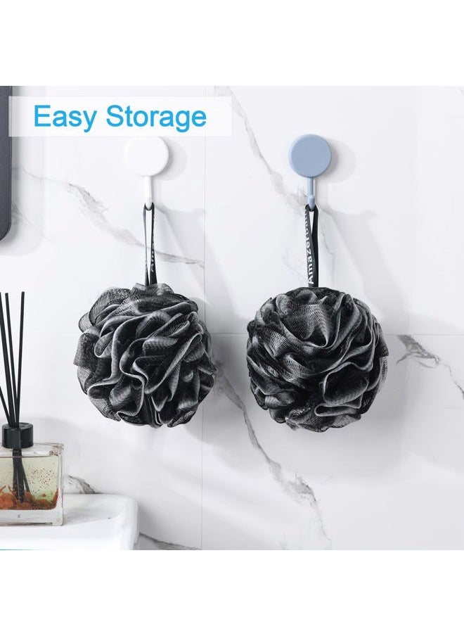 AmazerBath - Loofah Sponge 75g/Piece, Loofah for Men Body Scrubber - Bath Sponge Loofa Set of 4 Black (Large) - Image 1