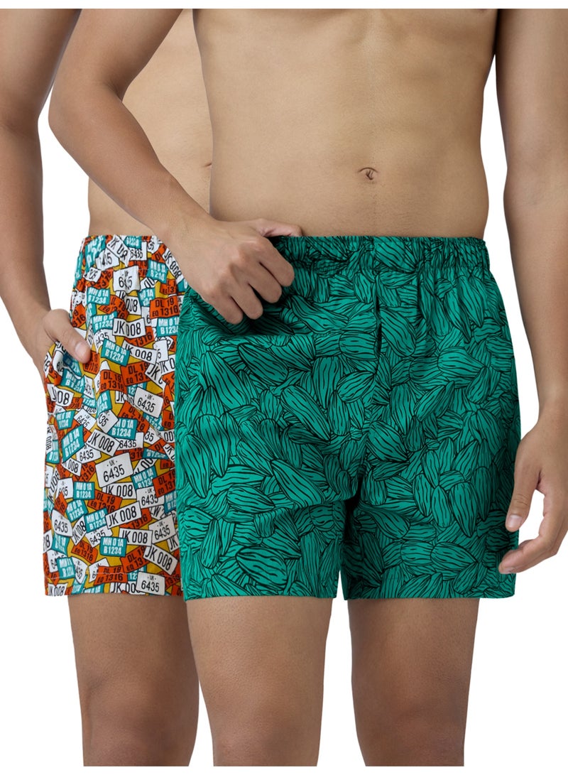 XYXX Men's Remix Regular Fit Cotton Printed Boxer With Dual Pocket & No Marks Waistband (Pack of 2) - Image 1