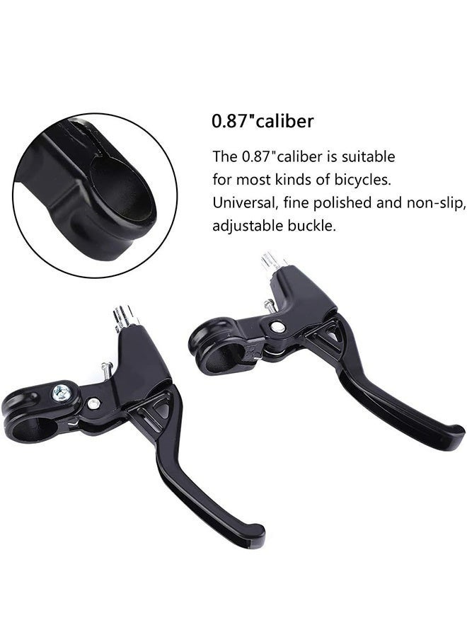 1 Pair Universal Full Aluminium Alloy Bicycle Brake Levers Hand Brakes For MTB and BMX Mountain Road Bikes Durable Brake Handles  2.2Cm Diameter Black - Image 5