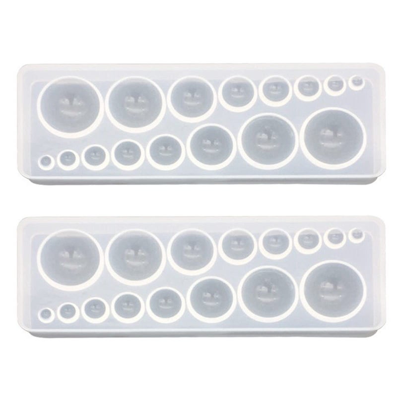 DD-life DDlife 2PCS Cabochon Gem Silicone Mold Clear Round Silicone Mold for Making Earrings Jewelry Making Crafting Projects 