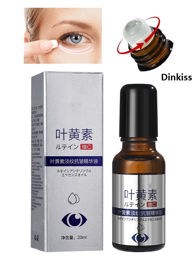Dinkiss Lutein Eye Essence Oil, VC Lutein Eye Essence Oil, Lutein Eye Serum, Lutein Eye Oil, Under Eye Oil Roller Ball,  Firming Anti-Aging Eye Serum For Eye Bags (20ml) - Image 1