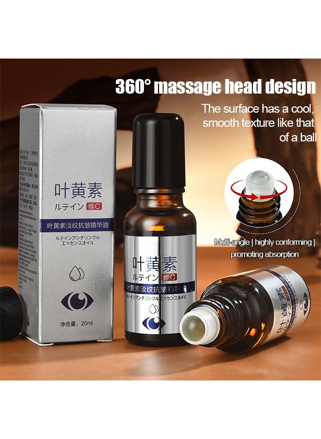 Dinkiss Lutein Eye Essence Oil, VC Lutein Eye Essence Oil, Lutein Eye Serum, Lutein Eye Oil, Under Eye Oil Roller Ball,  Firming Anti-Aging Eye Serum For Eye Bags (20ml) - Image 4
