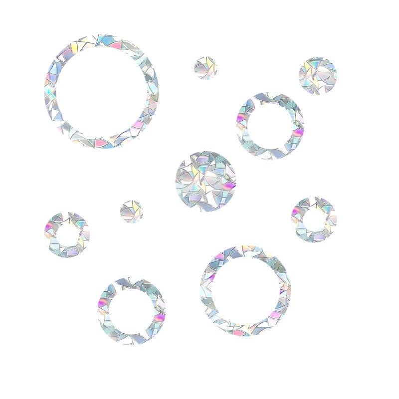 EACILLES Ring and Circle Static Window Clings Anti Collision Window Decals for Bird Strikes Glass Awareness Stickers Stop Birds Flying into Windows Set of 21 