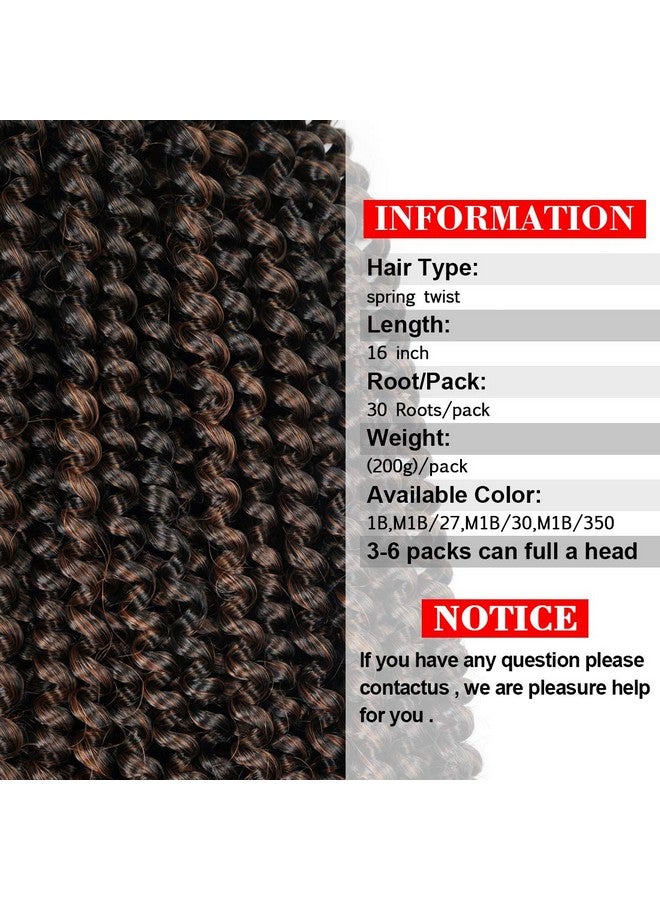 Beyond Beauty 16 Inch Spring Twist Crochet Braids Hair For Butterfly Locs Bomb Twist Crochet Hair Beyond Beauty Ombre Colors Synthetic Fluffy Hair Extension 3 Packs (16 Inch M1B 30) - Image 4
