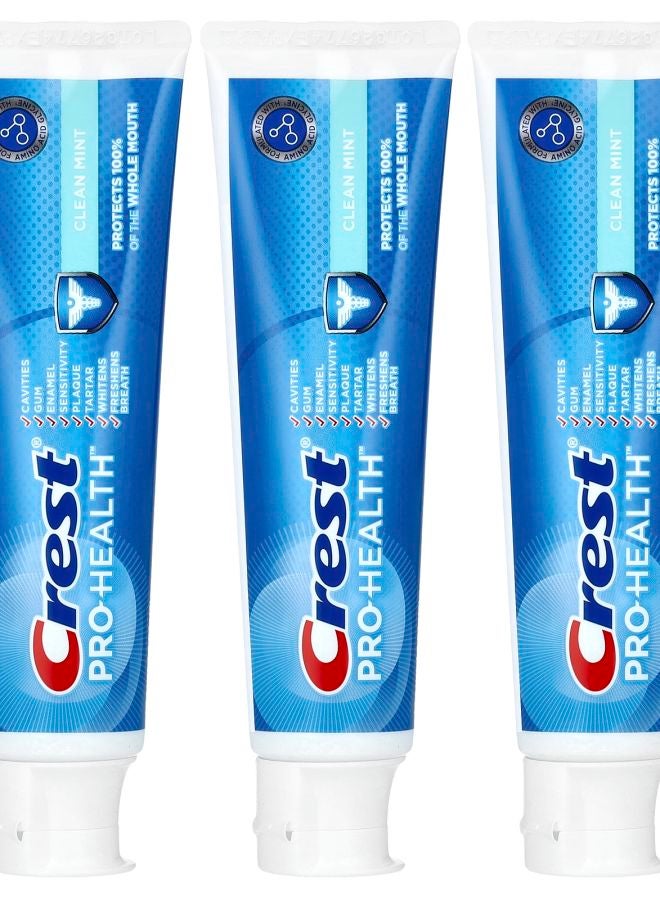 Crest Pro-Health Fluoride Toothpaste Clean Mint 3 Pack 4.3 oz (121 g) Each