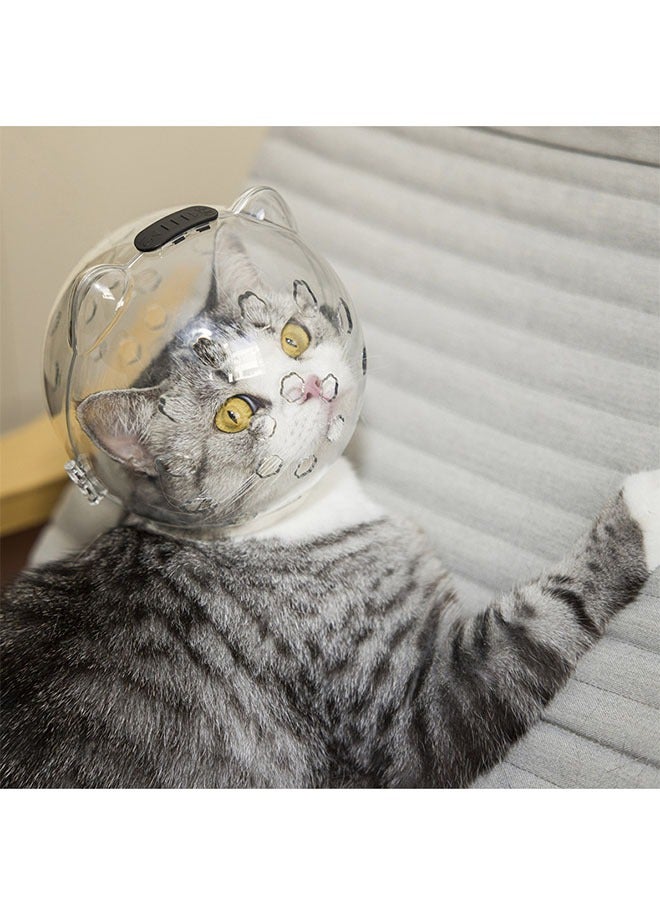 Cat Adjustable Hood, Breathable Cat Helmet, Anti Bite Clear Muzzles for Kitten, Safety Prevent for Small Pets Grooming (Size L for cat Neck Circumference 9-10.6) - Image 5
