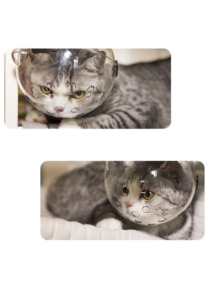 Cat Adjustable Hood, Breathable Cat Helmet, Anti Bite Clear Muzzles for Kitten, Safety Prevent for Small Pets Grooming (Size L for cat Neck Circumference 9-10.6) - Image 3