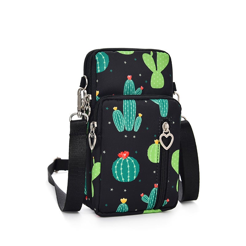 Mini Phone Crossbody Bag for Women, Nylon Zipper Pouch with Wristlet - Image 3